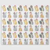 Kerstkattenpapier Cadeaupapier (Vlak)