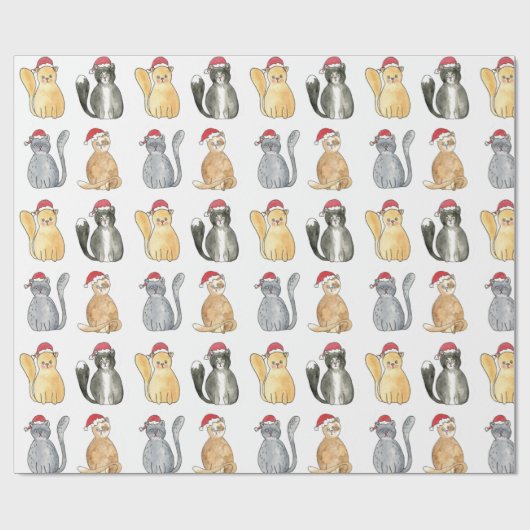 Kerstkattenpapier Cadeaupapier (Vlak)