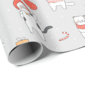 Kerstkattenpapier Cadeaupapier (Rol Hoek)