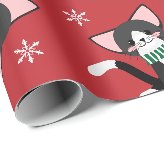 Kerstkattenpapier Cadeaupapier (Rol Hoek)
