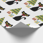 Kerstkattenpapier uit de midden van de eeuw cadeaupapier (Hoek)