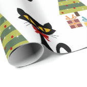 Kerstkattenpapier uit de midden van de eeuw cadeaupapier (Rol Hoek)