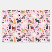 kerstkattenpasta inpakpapier vel (Voorkant 3)