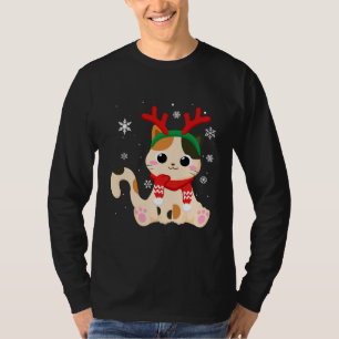 Kerstkattenrendieren voor vrouwen t-shirt