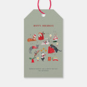 Kerstkattenrendierfeestdag Cadeaulabel (Achterkant)