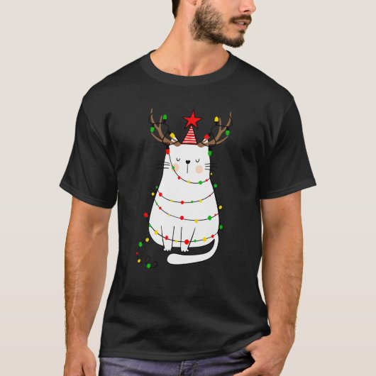 Kerstkattenrennen voor mannen t-shirt (Voorkant)