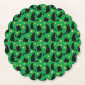 Kerstkattenstaren en -bomen kartonnen onderzetters (Voorkant)