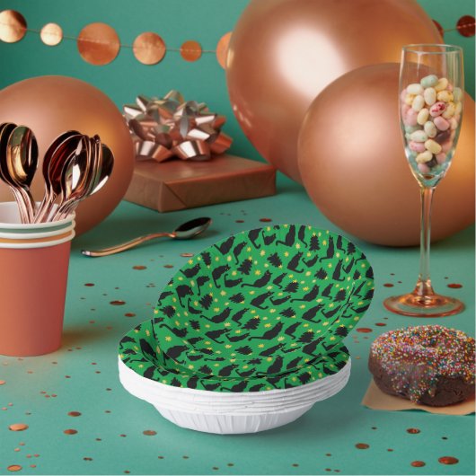 Kerstkattenstaren en -bomen papieren kommen (Multi)