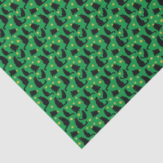 Kerstkattenstaren en -bomen tissuepapier (Detail)