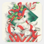  kerstkattensticker vierkante sticker (Voorkant)