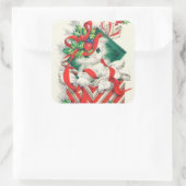  kerstkattensticker vierkante sticker (Tas)