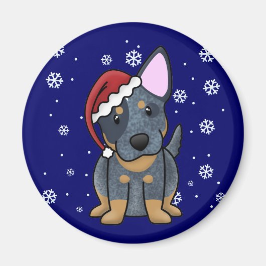 KerstKawaii Blue Heeler Magneet (Voorkant)