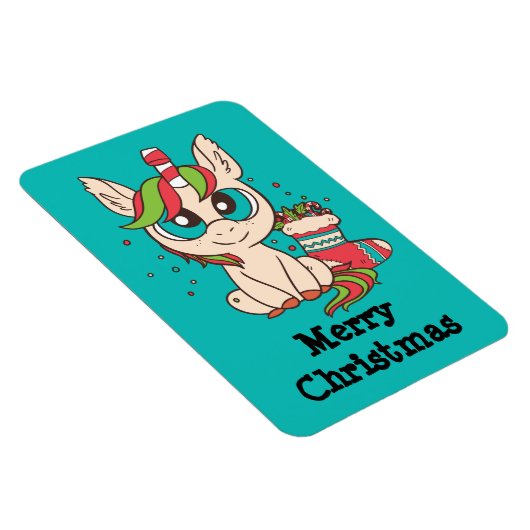 KerstKawaii Unicorn Magneet (Rechterzijde)