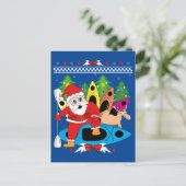 KerstKayak Santa Kayaker Xmas Kayaking Lover Briefkaart (Staand voorkant)