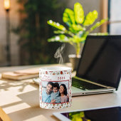 Kerstkegels pijnbomen foto rood wit koffiemok