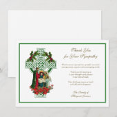 KerstKeltische KruisIers condoleances Dank u wel Bedankkaart (Voorkant / Achterkant)