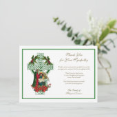 KerstKeltische KruisIers condoleances Dank u wel Bedankkaart (Staand voorkant)