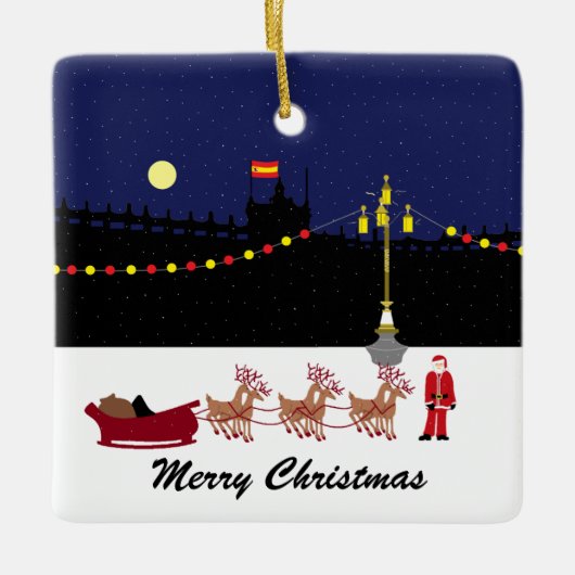 Kerstkeramiek in Madrid Keramisch Ornament (Voorkant)