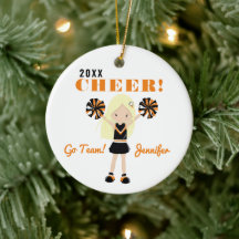 Kerstkeramiek met tweeslachtig Cute Blonde Cheerle