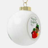 Kerstkeramisch Ornament, Elf Keramische Bal Ornament (Links)