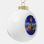 Kerstkeramisch Ornament, Elf Keramische Bal Ornament (Links)