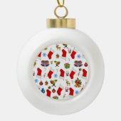 Kerstkeramisch Ornament, Elf Keramische Bal Ornament (Voorkant)