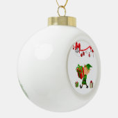 Kerstkeramisch Ornament, Elf Keramische Bal Ornament (Links)