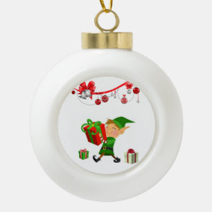 Kerstkeramisch Ornament, Elf Keramische Bal Ornament
