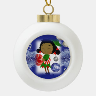 Kerstkeramisch Ornament, Elf Keramische Bal Ornament