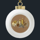 Kerstkeramisch Ornament, kerstkaars Keramische Bal Ornament<br><div class="desc">Keramische kerstbal versiering decorate je mooie kerstboom met een soort aangepast versieringsmiddel. Iets voor iedereen,  Maria lurdis afonso,  https://www.zazzle.com/succeedinbeautybarb</div>