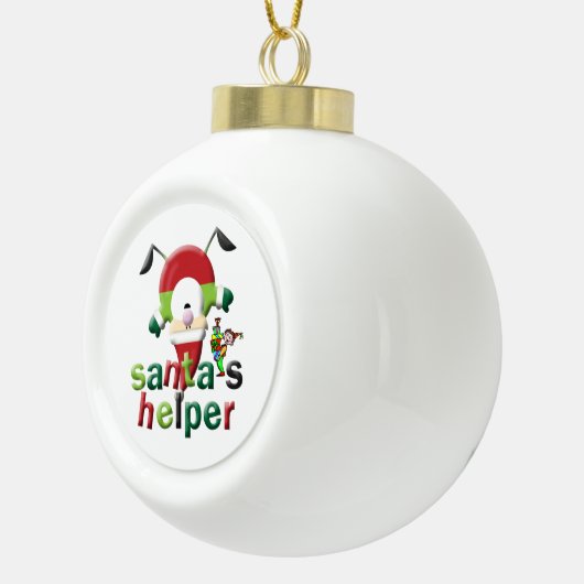 Kerstkeramisch Ornament, kerstman Helper Elf Keramische Bal Ornament (Rechts)