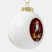 Kerstkeramisch Ornament, Kerstman Keramische Bal Ornament (Links)