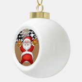 Kerstkeramisch Ornament, Kerstman Keramische Bal Ornament (Rechts)