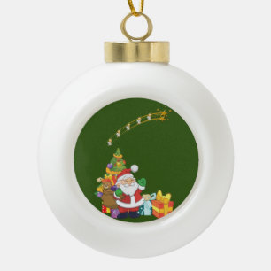 Kerstkeramisch Ornament, Kerstman Keramische Bal Ornament