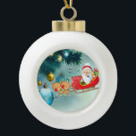 Kerstkeramisch Ornament, Kerstman Keramische Bal Ornament<br><div class="desc">Keramische kerstbal versiering decorate je mooie kerstboom met een soort aangepast versieringsmiddel. Iets voor iedereen,  Maria lurdis afonso,  https://www.zazzle.com/succeedinbeautybarb</div>