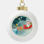 Kerstkeramisch Ornament, Kerstman Keramische Bal Ornament (Voorkant)