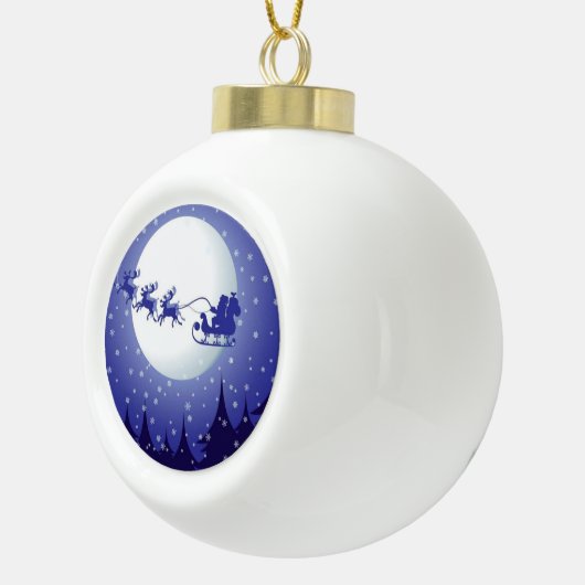 Kerstkeramisch Ornament, Kerstman Keramische Bal Ornament (Rechts)