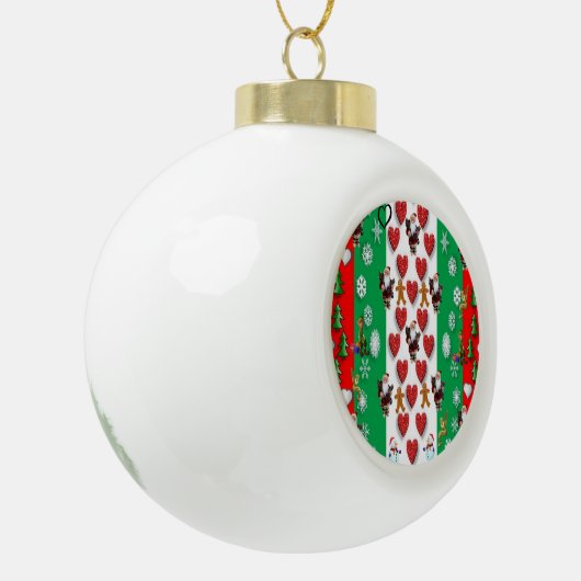 Kerstkeramisch Ornament, Kerstman Keramische Bal Ornament (Links)