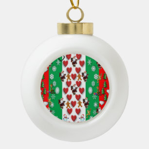 Kerstkeramisch Ornament, Kerstman Keramische Bal Ornament