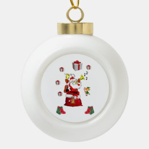 Kerstkeramisch Ornament, Kerstman Keramische Bal Ornament