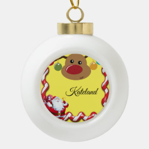Kerstkeramisch Ornament, Kerstman Keramische Bal Ornament