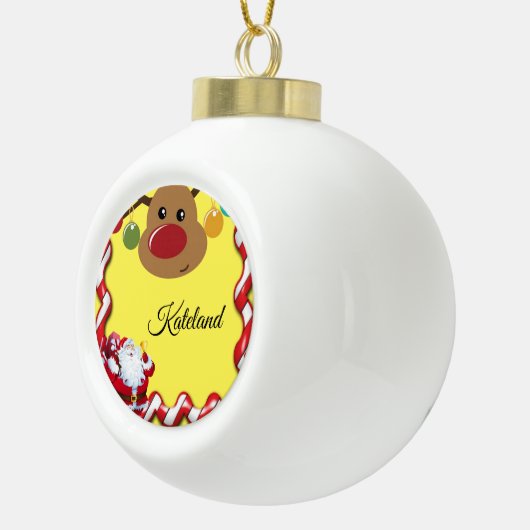 Kerstkeramisch Ornament, Kerstman Keramische Bal Ornament (Rechts)