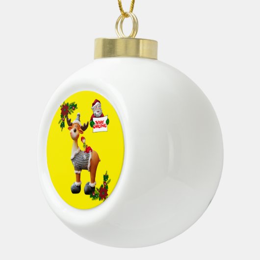 Kerstkeramisch Ornament, Kerstman Keramische Bal Ornament (Rechts)
