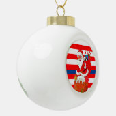 Kerstkeramisch Ornament, Kerstman Keramische Bal Ornament (Links)