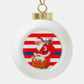 Kerstkeramisch Ornament, Kerstman Keramische Bal Ornament (Voorkant)
