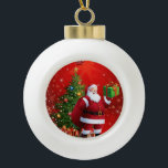 Kerstkeramisch Ornament, Kerstman Keramische Bal Ornament<br><div class="desc">Keramische kerstbal versiering decorate je mooie kerstboom met een soort aangepast versieringsmiddel. Iets voor iedereen,  Maria lurdis afonso,  https://www.zazzle.com/succeedinbeautybarb</div>