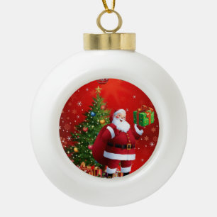 Kerstkeramisch Ornament, Kerstman Keramische Bal Ornament