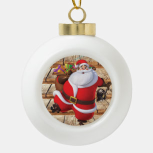 Kerstkeramisch Ornament, Kerstman Keramische Bal Ornament