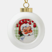 Kerstkeramisch Ornament, Kerstman Keramische Bal Ornament (Voorkant)