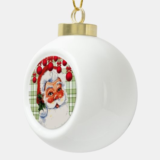 Kerstkeramisch Ornament, Kerstman Keramische Bal Ornament (Rechts)